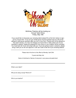 McKinley-Thatcher will be hosting our Annual Talent Show Friday