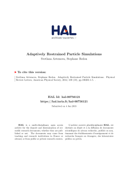 Adaptively Restrained Particle Simulations - HAL