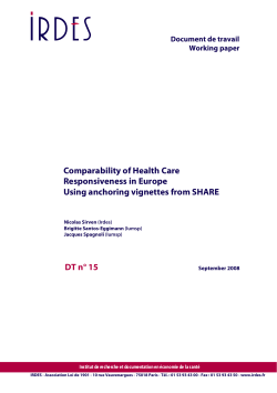 Comparability of Health Care Responsiveness in Europe