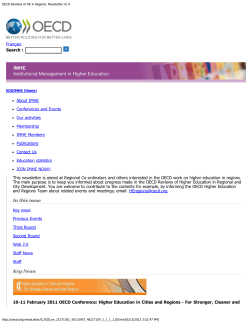 OECD Reviews of HE in Regions: Newsletter no 9