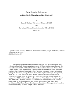 Social Security, Retirement, and the Single - e