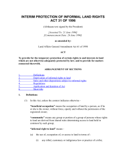 interim protection of informal land rights act 31 of 1996