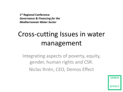 Cross-cutting Issues in water management