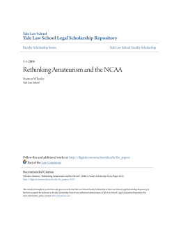 Rethinking Amateurism and the NCAA