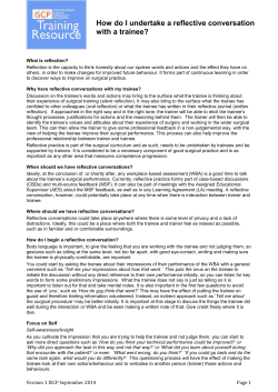 How do I undertake a reflective conversation with a trainee?