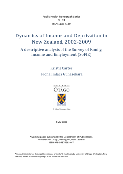 Dynamics of Low Income and Deprivation in New Zealand, 2002-2009