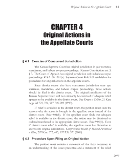 CHAPTER 4 - Original Actions In The Appellate Courts
