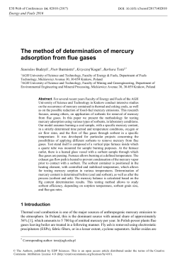 The method of determination of mercury adsorption from flue gases