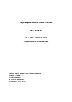 Legal Aspects of Solar Power Satellites FINAL REPORT