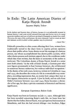 In Exile: The Latin American Diaries of Katja Hayek Arendt