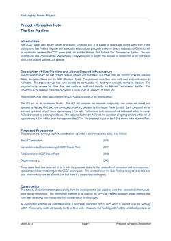 Project Information Note The Gas Pipeline