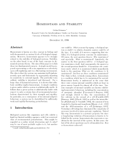 Homeostasis and Stability