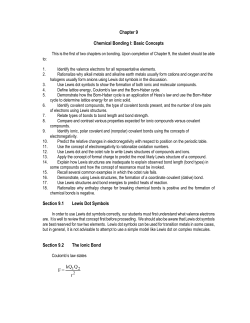 Chapter 9 Chemical Bonding I: Basic Concepts Section 9.1 Lewis