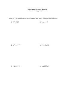 5. 2ln4x =15 6. ln x +1 = 2