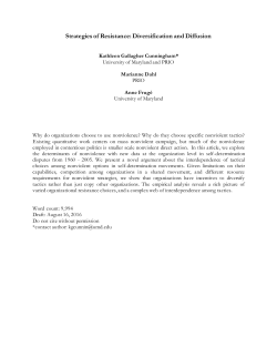 Strategies of Resistance: Diversification and Diffusion