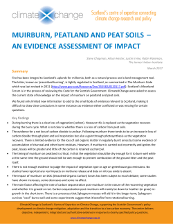 MUIRBURN, PEATLAND AND PEAT SOILS &ndash; AN EVIDENCE
