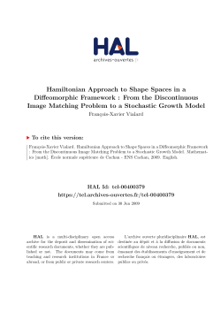 Hamiltonian Approach to Shape Spaces in a Diffeomorphic