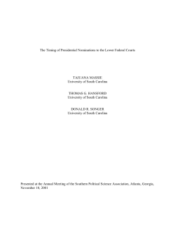 The Timing of Presidential Nominations to the Lower Federal Courts