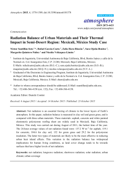 Radiation Balance of Urban Materials and Their Thermal