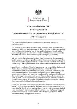 Mervyn Westfield - sentencing remarks