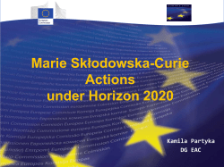 Marie Skłodowska-Curie Actions under Horizon 2020