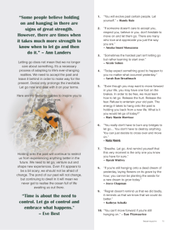 Some people believe holding on and hanging in