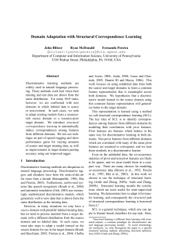 Domain Adaptation with Structural Correspondence