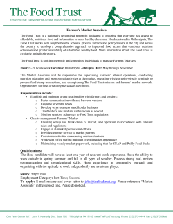 Farmer`s Market Associate