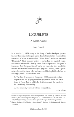 Doublets: A Word Puzzle