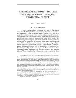 ANCHOR BABIES: SOMETHING LESS THAN EQUAL UNDER THE