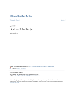Libel and Libel Per Se - Scholarly Commons @ IIT Chicago