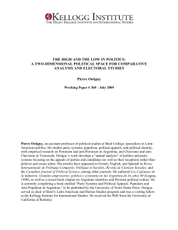 the high and the low in politics - Kellogg Institute for International