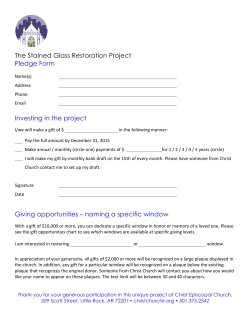 Stained Glass pledge form - Christ Church Little Rock