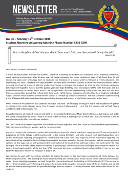 No. 30 &ndash; Monday 19 October 2015 Student Absentee Answering