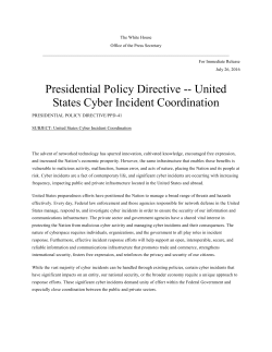 Presidential Policy Directive -- United States