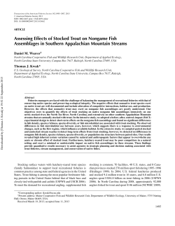 Assessing Effects of Stocked Trout on Nongame Fish Assemblages