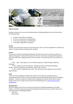 Army Reserves - Reserve Challenge Weekend (PDF
