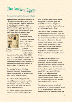Climate and droughts in the Ancient Egypt