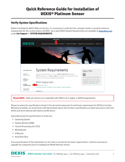Quick Reference Guide for Installation of DEXIS&reg; Platinum Sensor