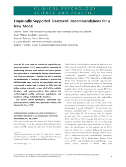 Empirically Supported Treatment - University of British Columbia