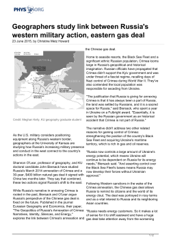 Geographers study link between Russia`s western military
