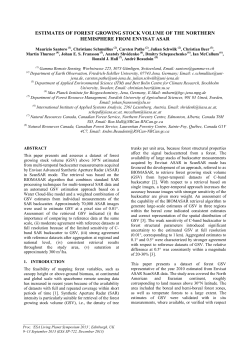 estimates of forest growing stock volume of the northern hemisphere