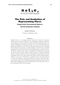 The Pain and Exultation of Representing Place