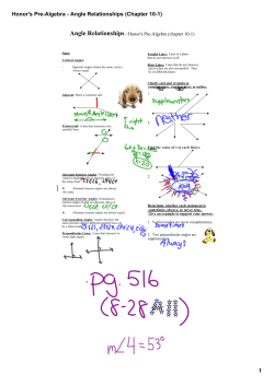 Honor`s Pre-Algebra - Angle Relationships (Chapter 10-1)