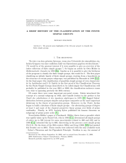 A brief history of the classification of the finite simple groups
