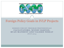 Foreign Policy Goals in IVLP Projects