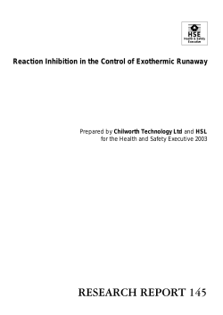 RR 145 - Reaction Inhibition in the Control of Exothermic