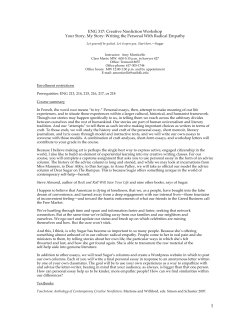 Creative Nonfiction Workshop. - Assay: A Journal of Nonfiction Studies