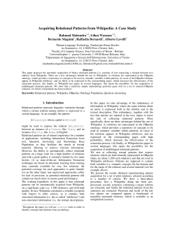 Acquiring Relational Patterns from Wikipedia: A Case Study