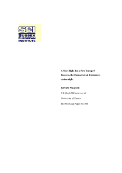 A New Right for a New Europe? Basescu, the Democrats